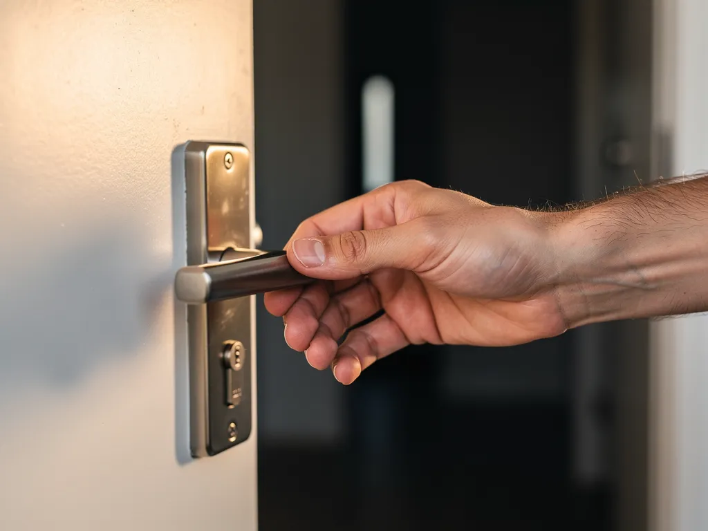 Vérification de la serrure d'une porte d'entrée neuve