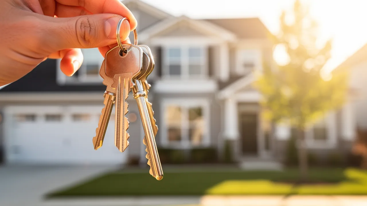 Jeune couple devant leur première maison à Pollestres