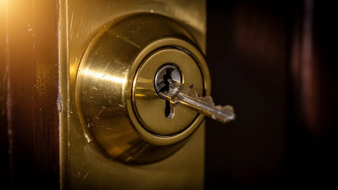 Porte d'entrée avec une clé cassée dans la serrure à Millas