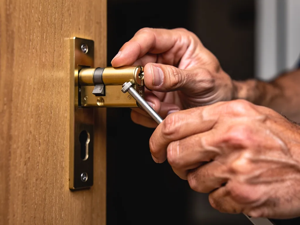 Remplacement d'un cylindre de serrure sur une porte