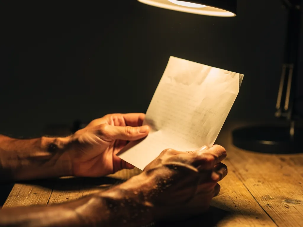 Devis de dépannage serrurier examiné sous une lampe
