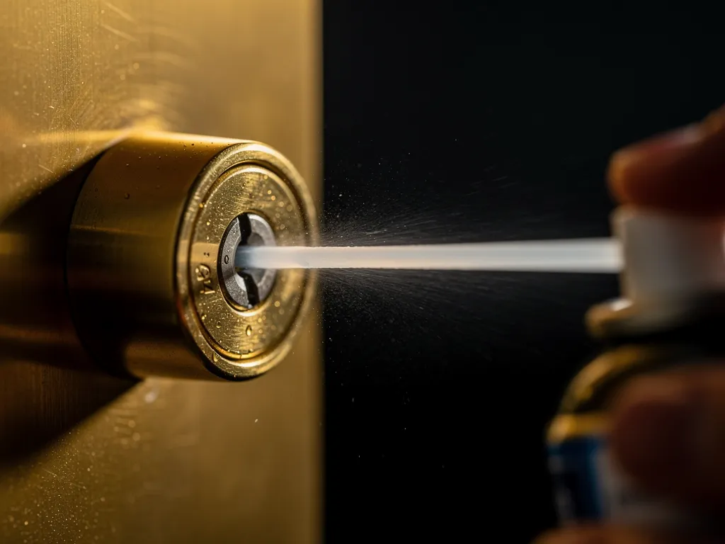 Lubrification au spray d'un cylindre de serrure