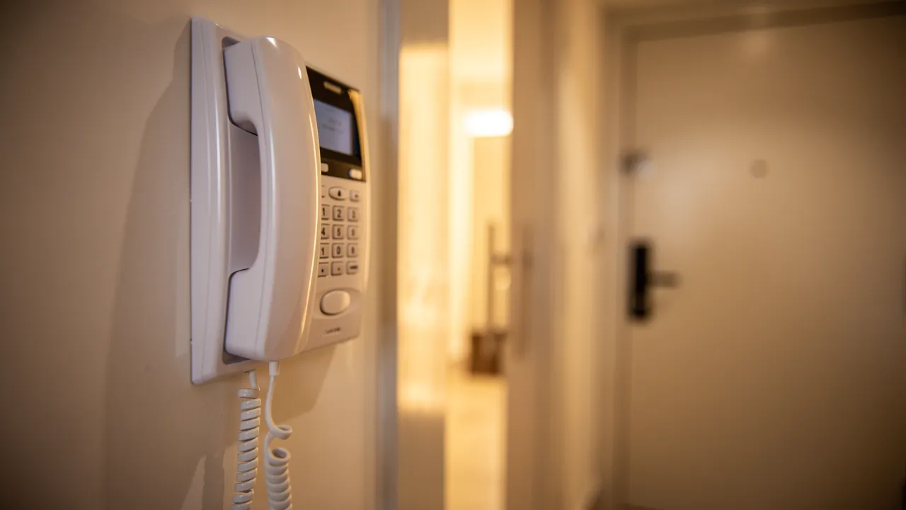 Combiné d'interphone dans une entrée d'appartement