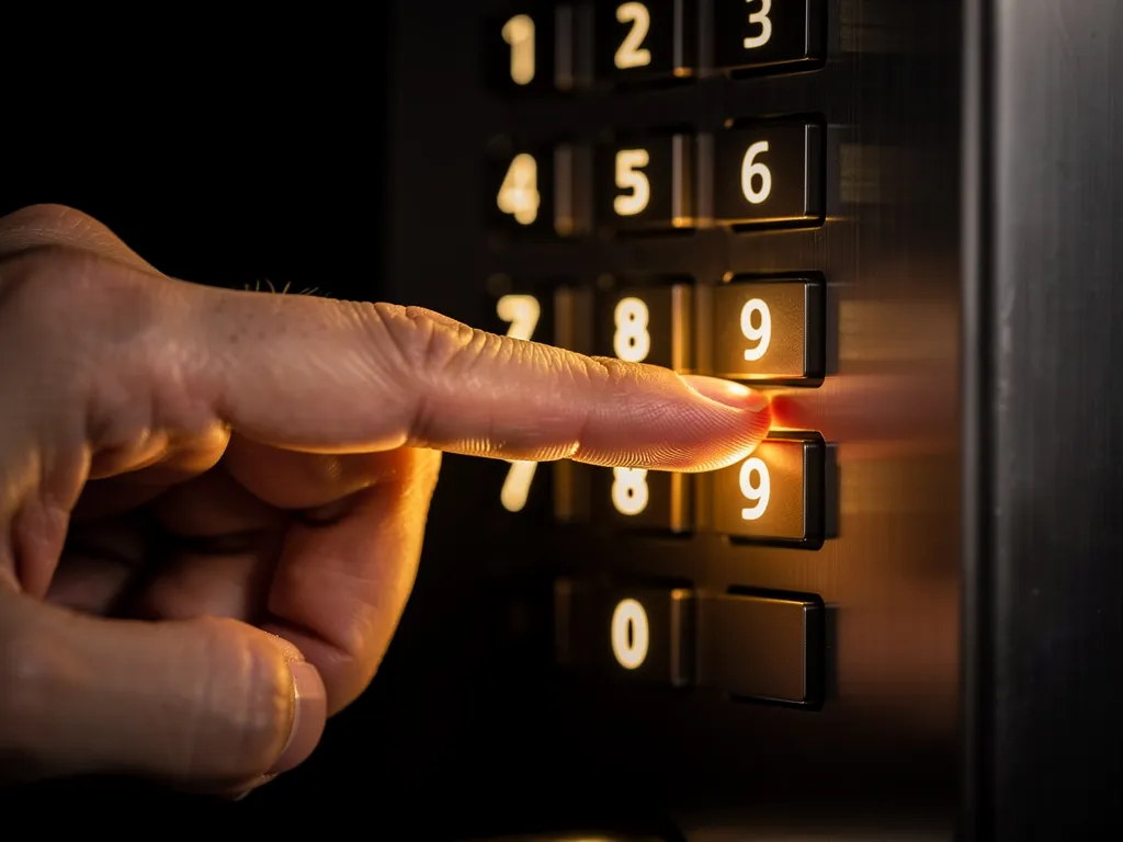 Clavier à code sur une porte sécurisée