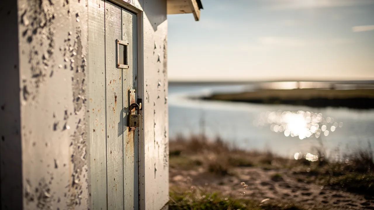 Porte d'entrée exposée au vent salin à Saint-Laurent-de-la-Salanque